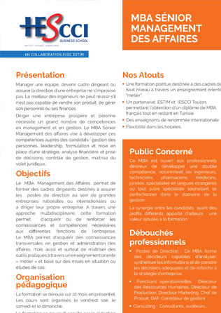 MBA  Management et Administration des Affaires